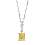 Fancy Intense Yellow Radiant Drop Diamond Pendant