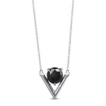 Fancy Black Round Solitaire Diamond Pendant