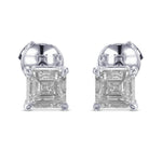 Colorless Asscher-cut Stud Diamond Earrings