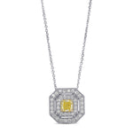 Fancy Intense Yellow Radiant Halo Diamond Pendant