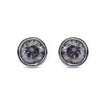 Round Fancy Gray Violet & Fancy Gray Blue Stud Diamond Earrings