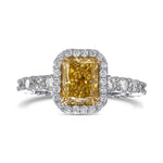 Fancy Brownish Yellow Radiant Extraordinary Diamond Halo Ring