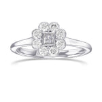 Fancy Light Blue Emerald Halo Diamond Ring