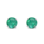 Round Emerald Stud Earrings