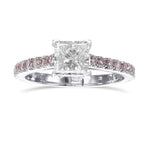 Princess Cut & Pink Diamond Engagement Ring