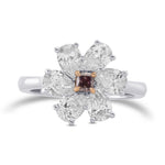 Fancy Brown Pink Cushion Extraordinary Pear Diamond Ring