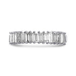 Colorless Baguette Half Eternity Diamond Band