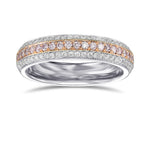 Fancy Light Pink and Colorless Pave Diamond Wedding Band