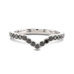 Black Diamond Contoured Half Eternity Wedding Band