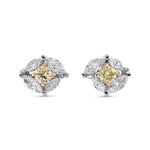 Fancy Yellow and White Diamond Stud Earrings