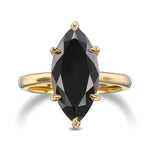 Fancy Black Marquise Solitaire Diamond Ring