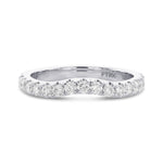Contoured Open Pave Diamond Wedding Band