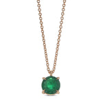 Round Green Emerald Solitaire Pendant