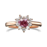 Fancy Deep Pink 2P Heart Halo Diamond Ring
