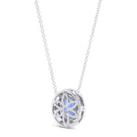 Oval Sapphire Halo Pendant