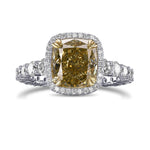 Fancy Brownish Yellow Cushion Halo Diamond Ring