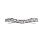 Closed-Pave Half Eternity Contoured Diamond Wedding Band