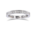 Round Brilliant Diamond Half Eternity Pave Set Wedding Ring