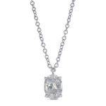 Oval White Sapphire Solitaire Pendant