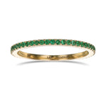 Round Emerald Yellow Gold Band
