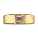 Light Brown Pink Radiant Diamond Men's Ring