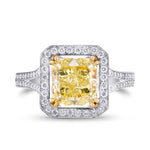 Y-Z Radiant Cut Halo Diamond Ring