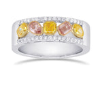 Multicolor Extraordinary Five Stone Band Ring
