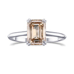 Fancy Yellowish Brown Emerald Solitaire Diamond Ring