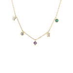 Mixed Shape Diamond & Gemstone Necklace