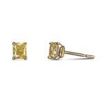 Fancy Yellow Radiant Stud Earrings