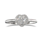 Heart Diamond Halo Ring
