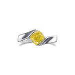 Fancy Deep Yellow Cushion Solitaire Diamond Ring
