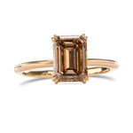 Fancy Dark Yellowish Brown Emerald Diamond Solitaire Ring
