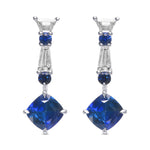 Orecchini pendenti con zaffiro blu e diamanti