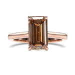 Fancy Yellow Brown Emerald Diamond Solitaire Ring