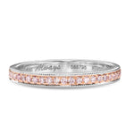 Fancy Light Pink Round Brillant Diamond Milgrain Ring