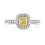 Fancy Yellow Radiant Diamond Halo Ring