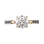 Round Brilliant Diamond & Sapphire Ring