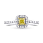 Fancy Yellow Radiant Diamond Halo Ring