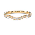 Closed-Pave Half Eternity Contoured Diamond Wedding Band