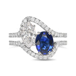 Oval Sapphire & Marquise Diamond Two Stone Ring