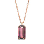 Emerald Pink Tourmaline Solitaire Pendant