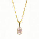 Light Pink Pear Diamond Pendant