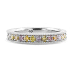 Milgrain Multicolored Diamond Stackable Band Ring