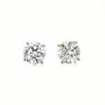 Round Diamond Four Prong Stud Earrings