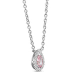 Fancy Pink Pear Halo Diamond Pendant