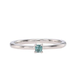 Fancy Vivid Green Blue Cushion Solitaire Diamond Ring