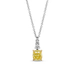 Fancy Intense Yellow and White Diamond Drop Pendant