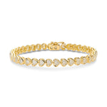 Heart Shaped Diamond Bezel Tennis Bracelet