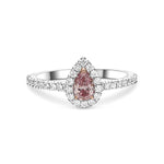 Fancy Intense Pink Pear Diamond Halo Ring